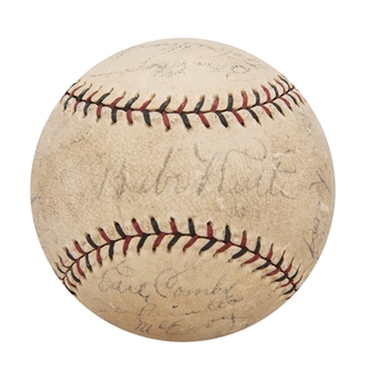 1930 New York Yankees Team Signed ONL Baseball with 18 Signatures Including Babe Ruth and Lou Gehrig (JSA)